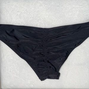 Black Ruched Bikini Bottom